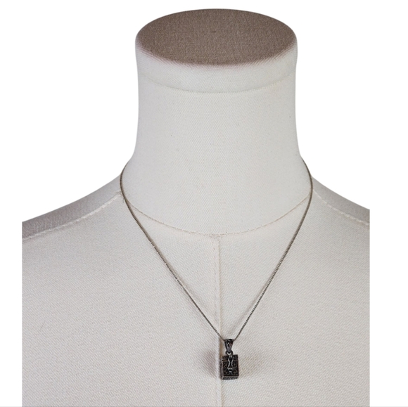 Vintage 925 Sterling Silver Prayer Box Locket Necklace Italy TBE Gothic Artisan - Picture 2 of 12